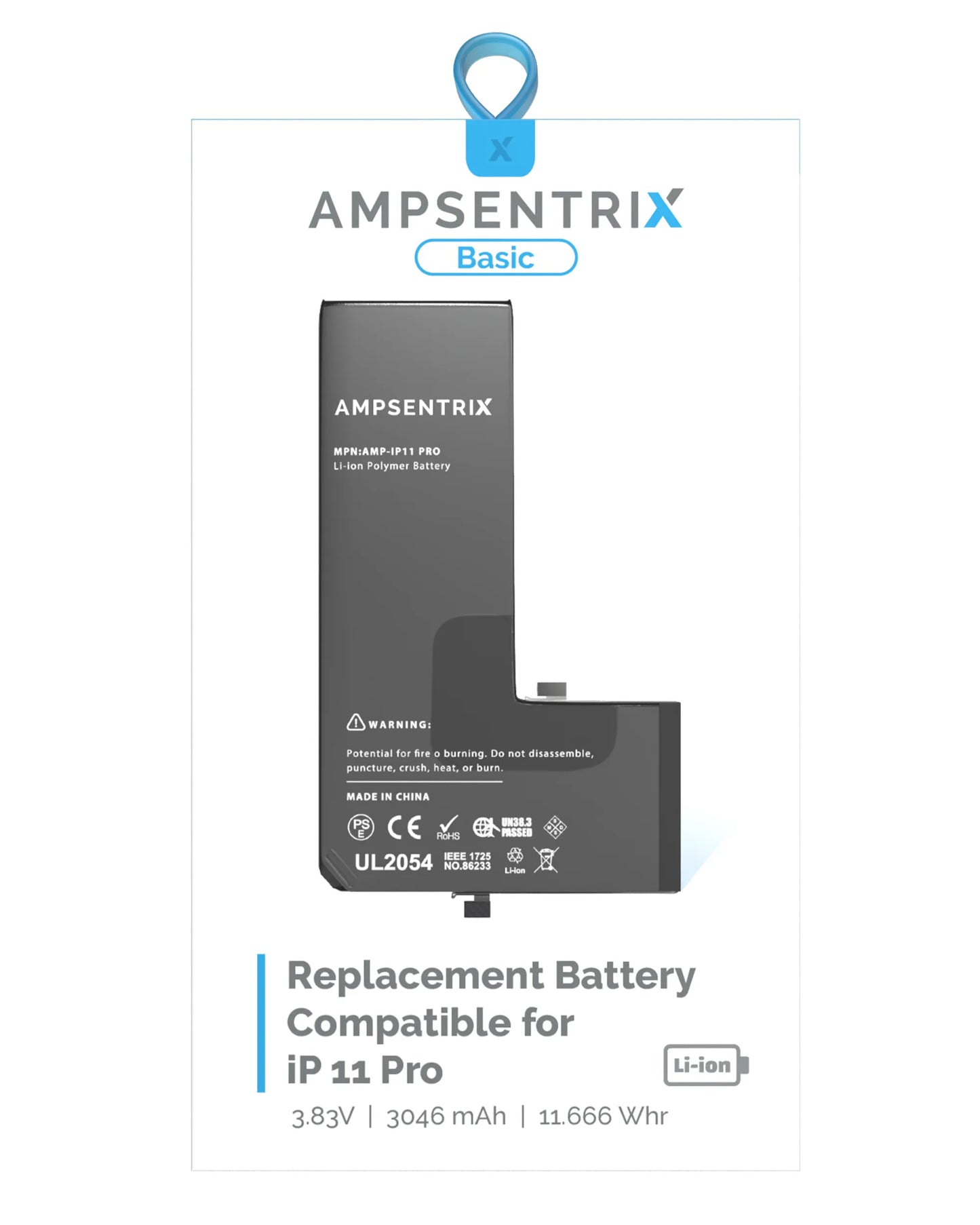 Batería Ampsentrix Basic para iPhone 11 Pro