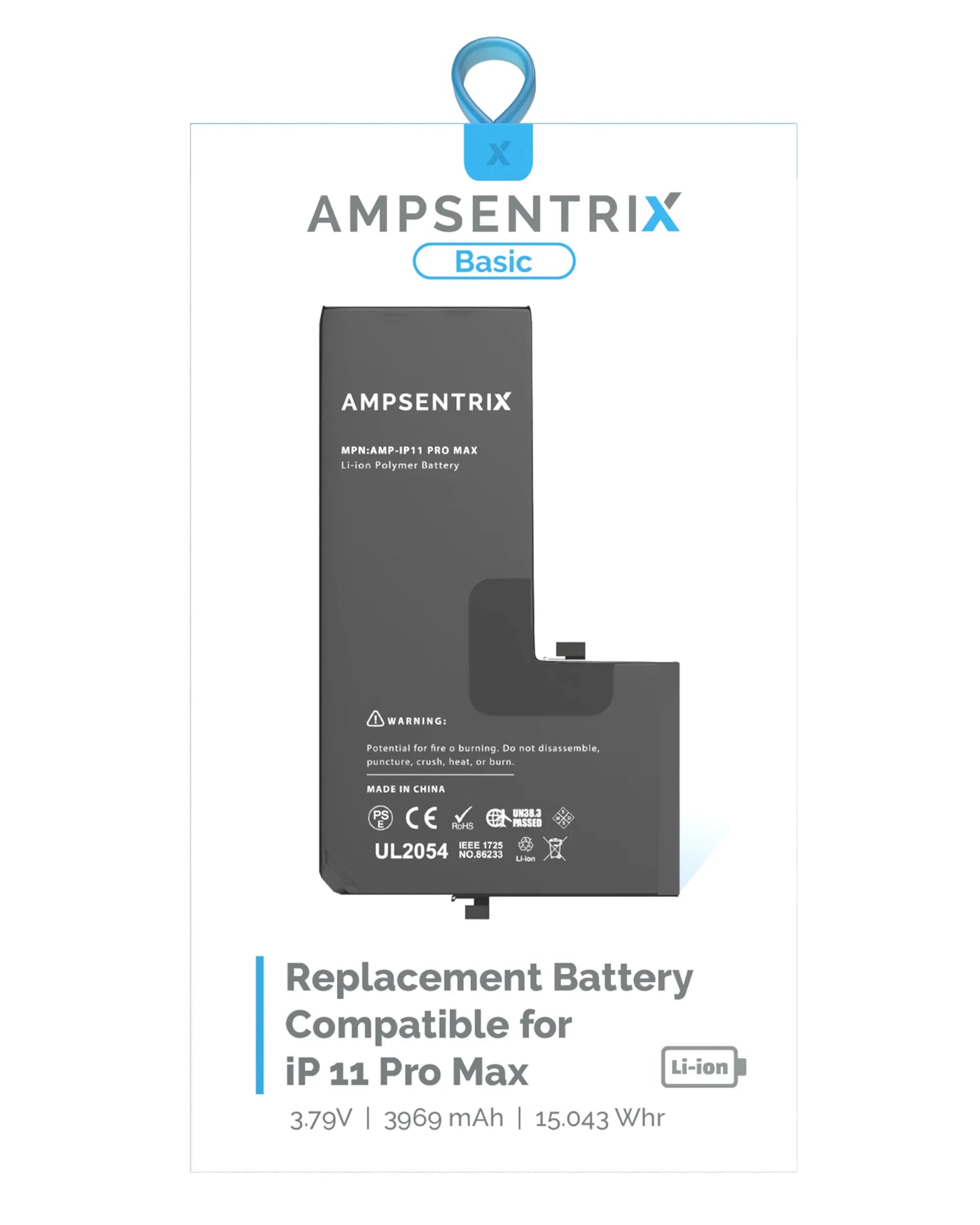 Batería Ampsentrix Basic para iPhone 11 Pro Max