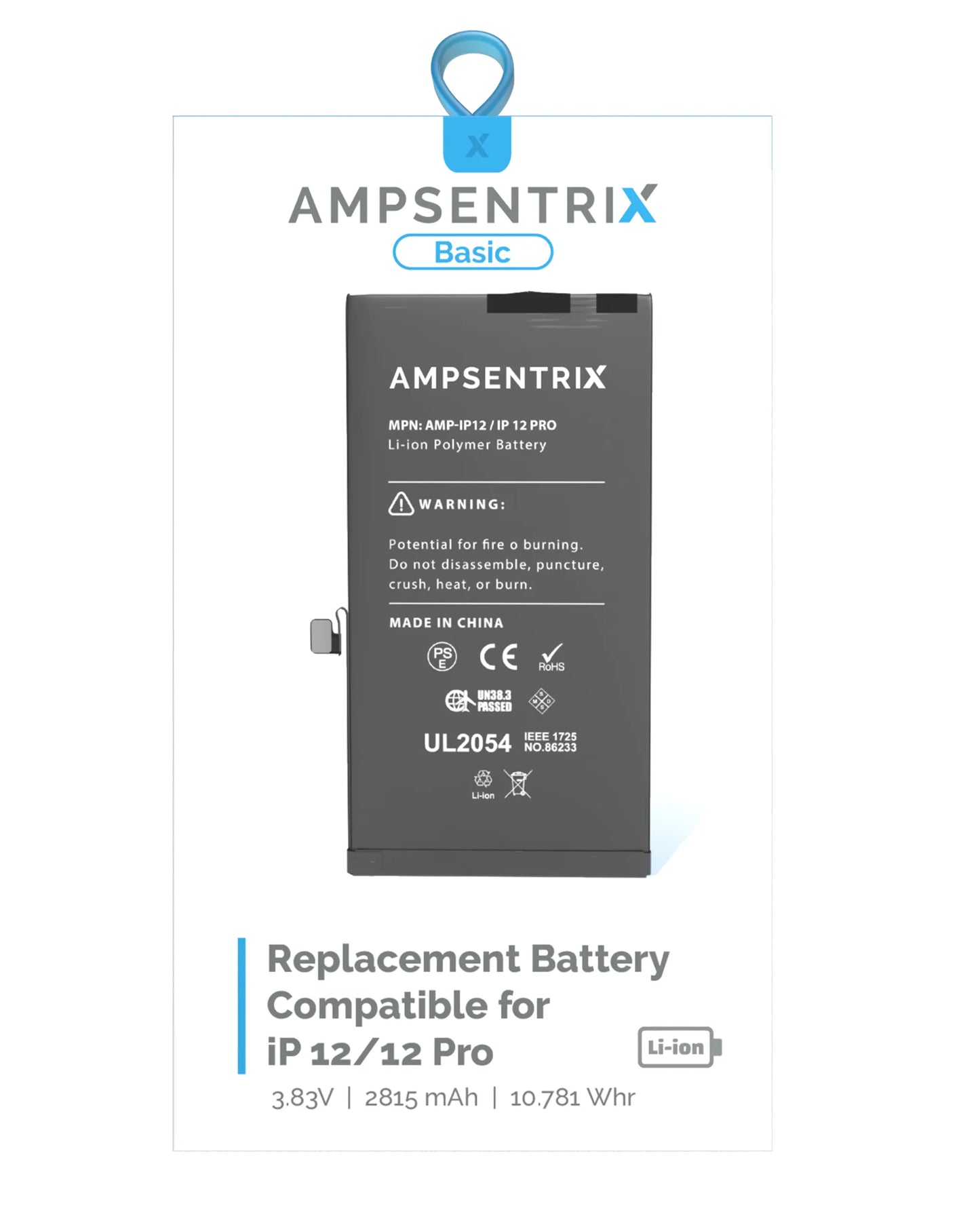 Batería Ampsentrix Basic para iPhone 12 / 12 Pro