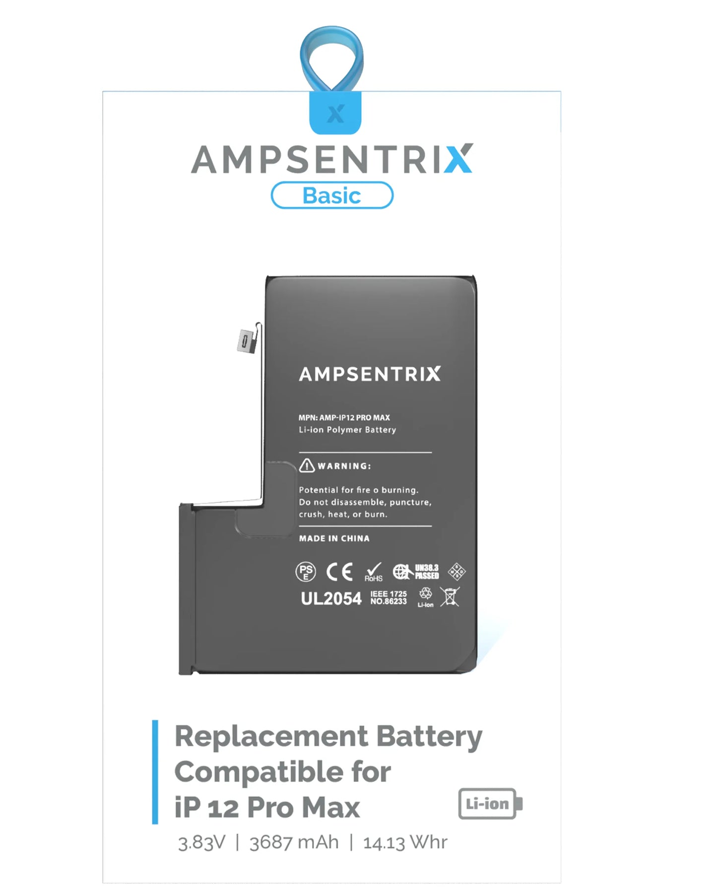 Batería Ampsentrix Basic para iPhone 12 Pro Max