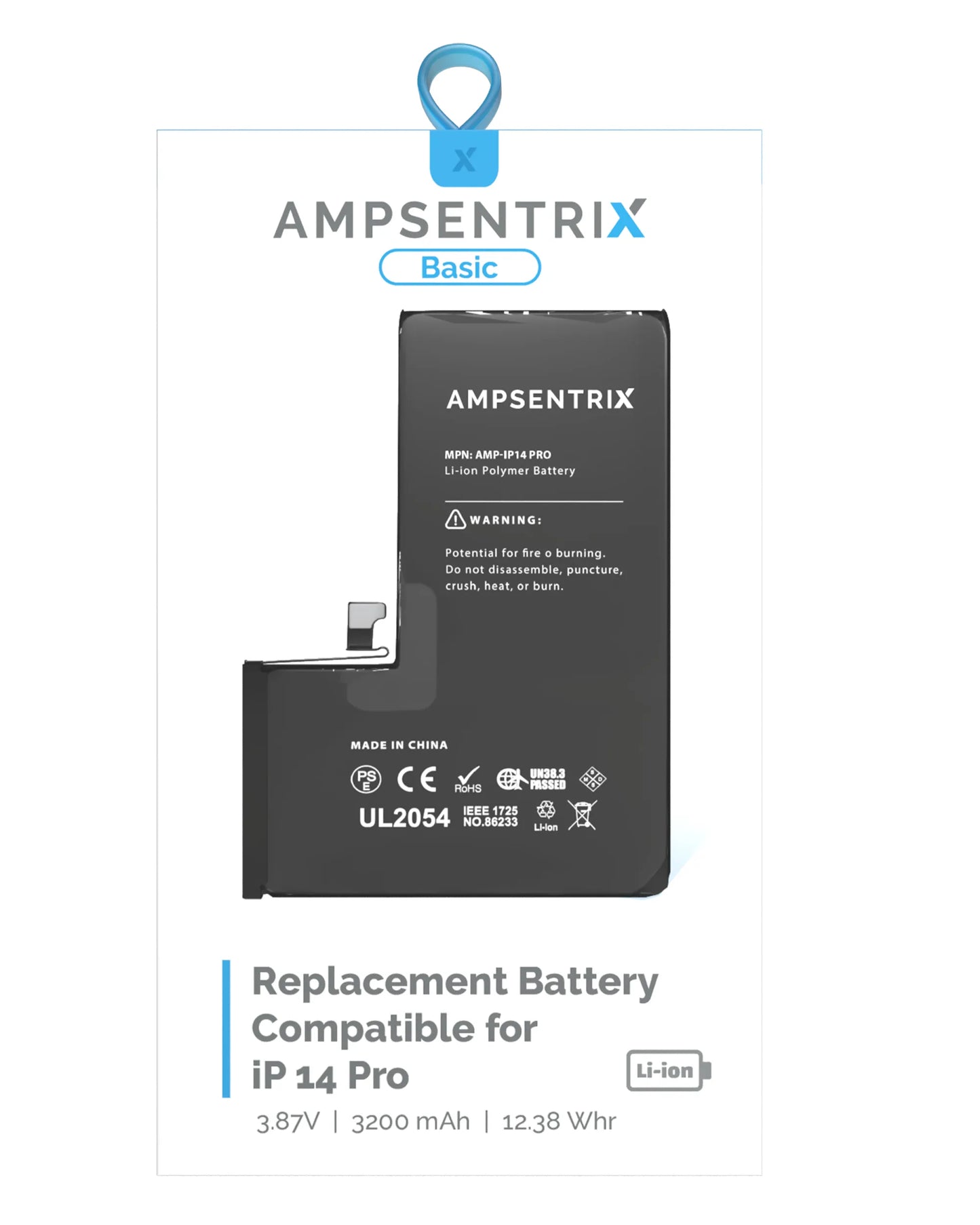 Batería Ampsentrix Basic para iPhone 14 Pro