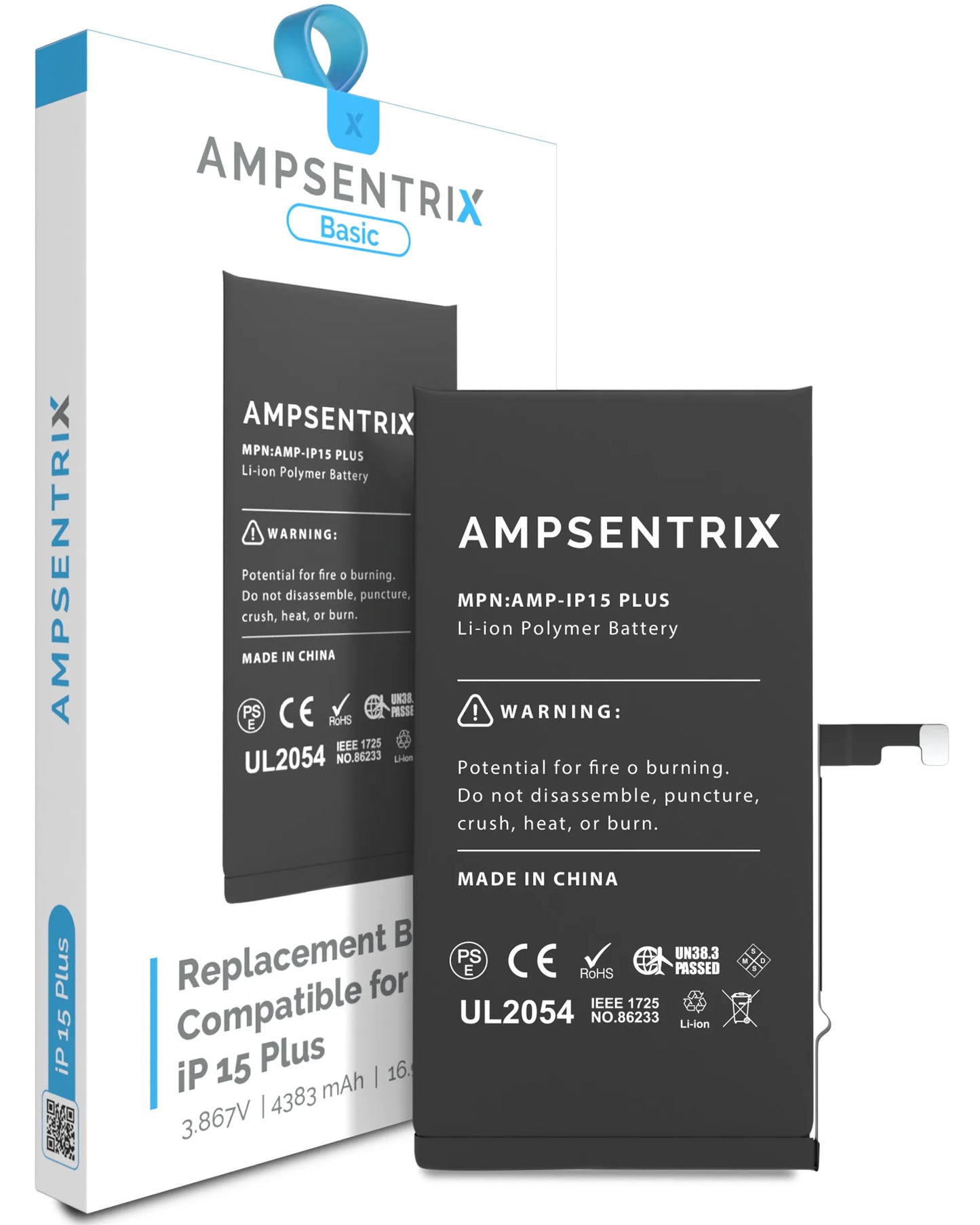 Batería Ampsentrix Basic para iPhone 15 Plus