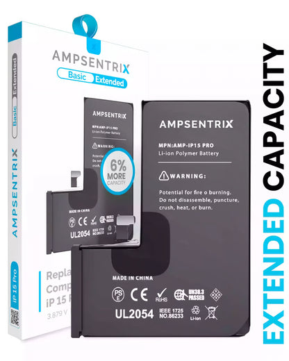 Batería Ampsentrix Extended para iPhone 15 Pro