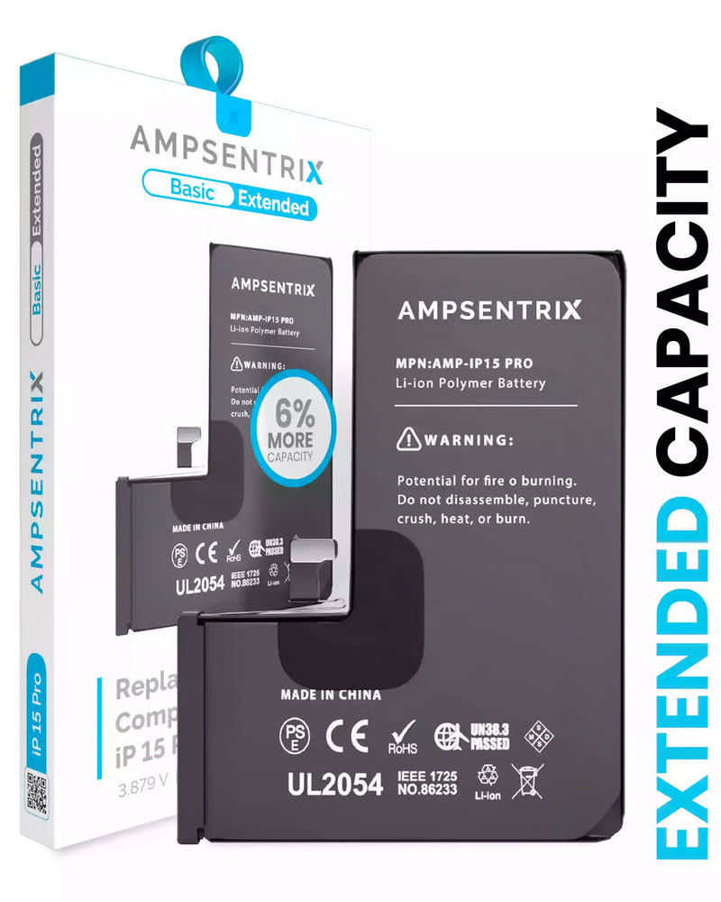 Batería Ampsentrix Extended para iPhone 15 Pro