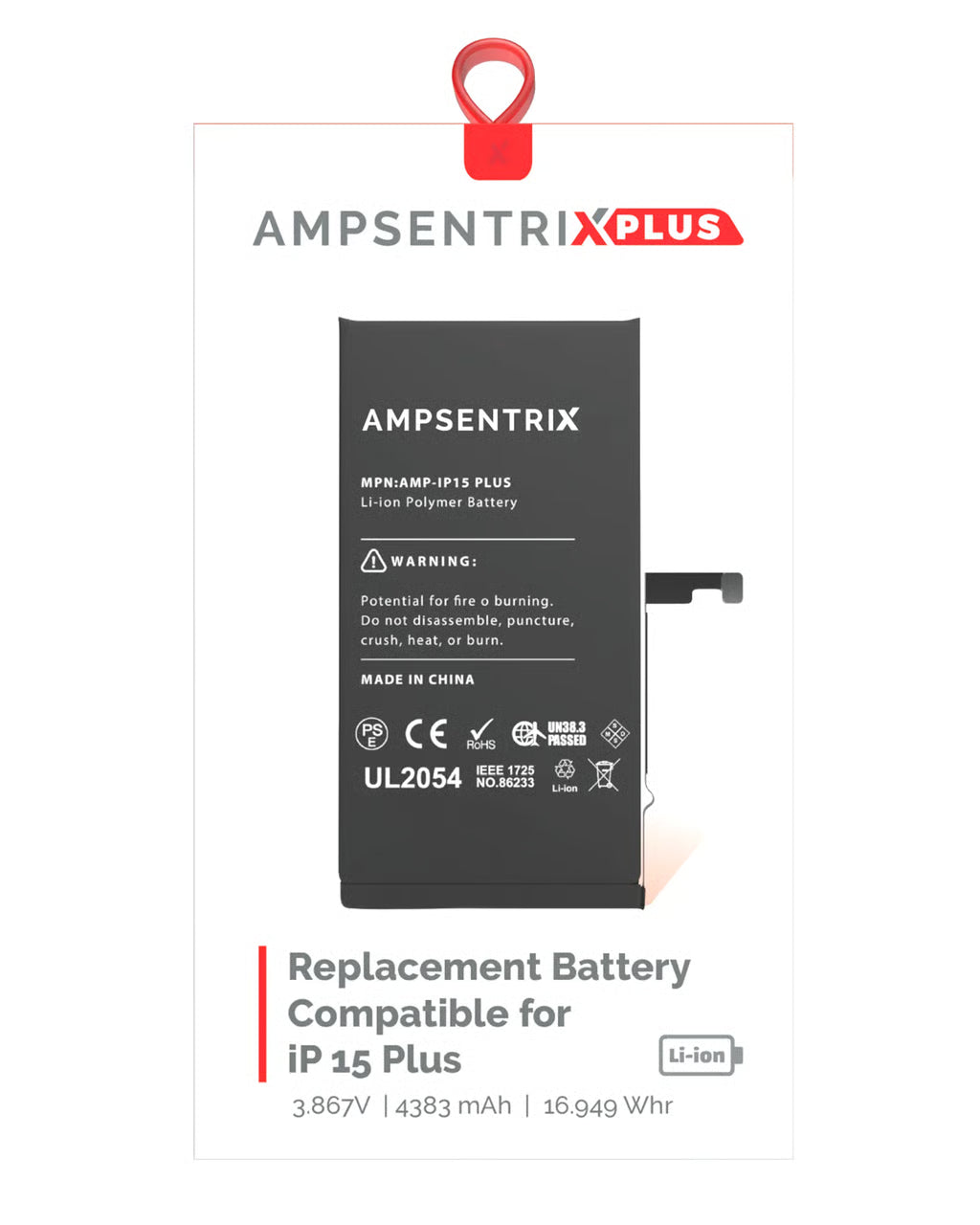Batería Ampsentrix Plus para iPhone 15 Plus