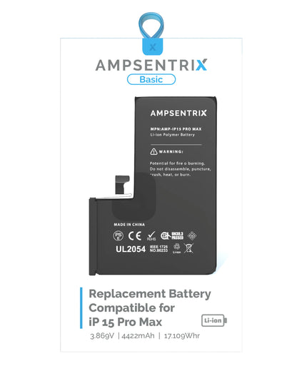 Batería Ampsentrix Basic para iPhone 15 Pro Max