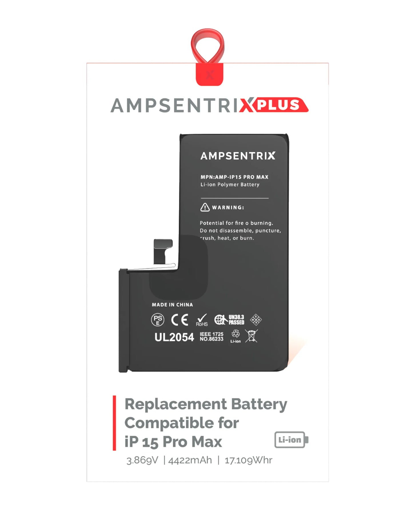 Batería Ampsentrix Plus para iPhone 15 Pro Max