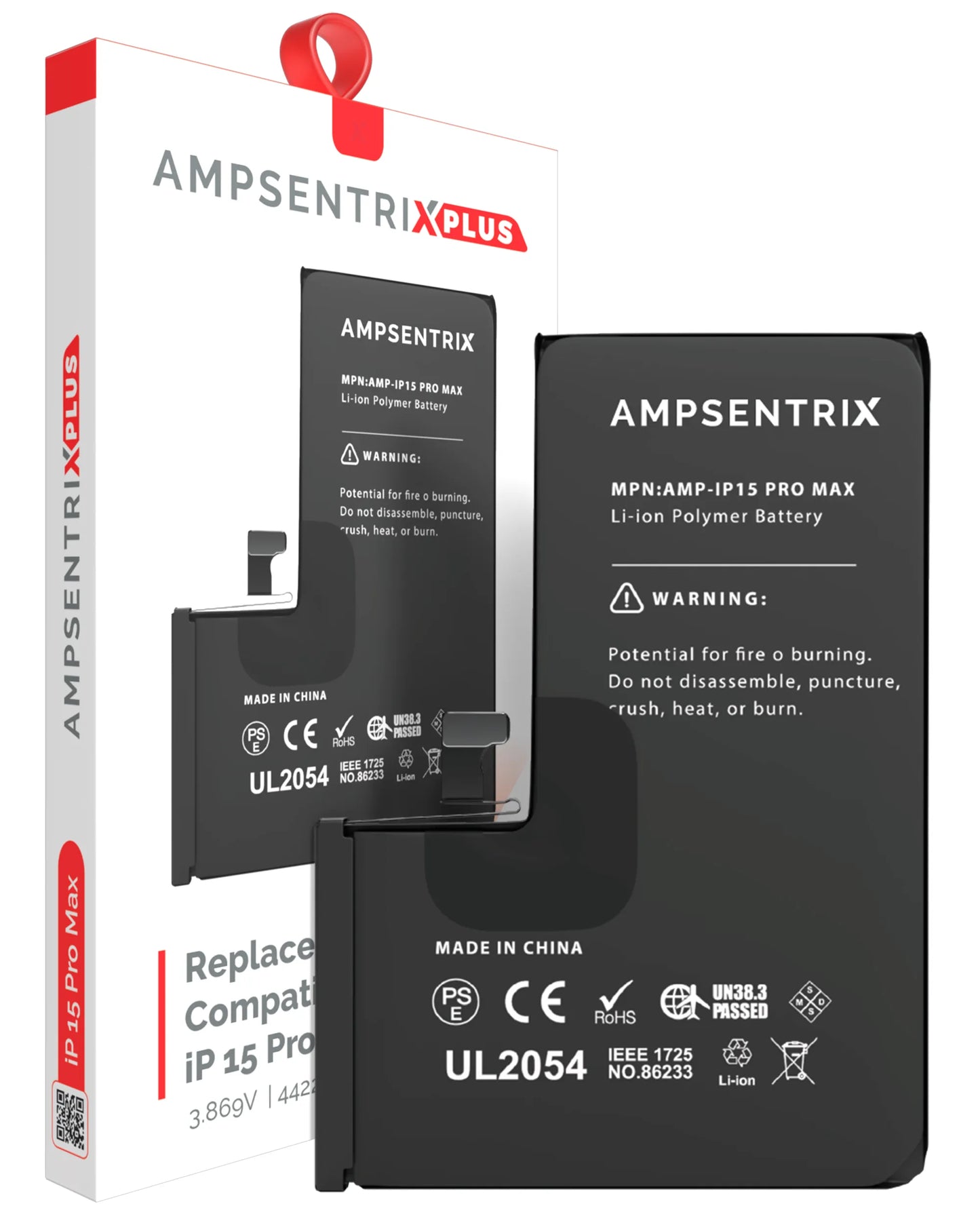 Batería Ampsentrix Plus para iPhone 15 Pro Max (Mayoreo)
