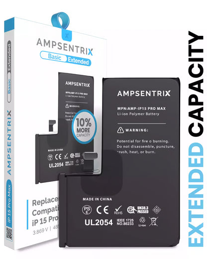 Batería Ampsentrix Extended para iPhone 15 Pro Max