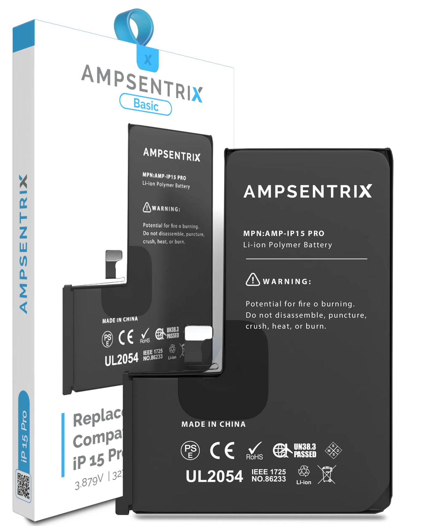 Batería Ampsentrix Basic para iPhone 15 Pro