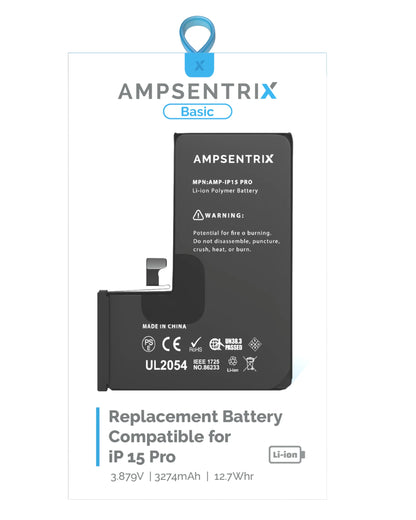 Batería Ampsentrix Basic para iPhone 15 Pro