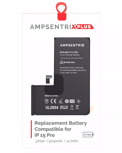Batería Ampsentrix Plus para iPhone 15 Pro