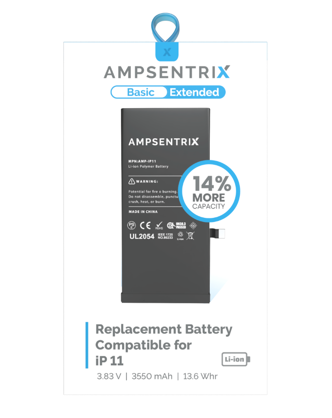 Batería Ampsentrix Extended para iPhone 11