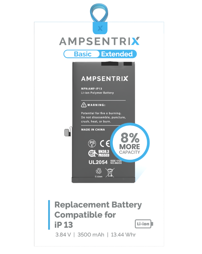 Batería Ampsentrix Extended para iPhone 13