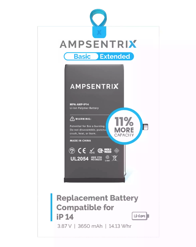 Batería Ampsentrix Extended para iPhone 14