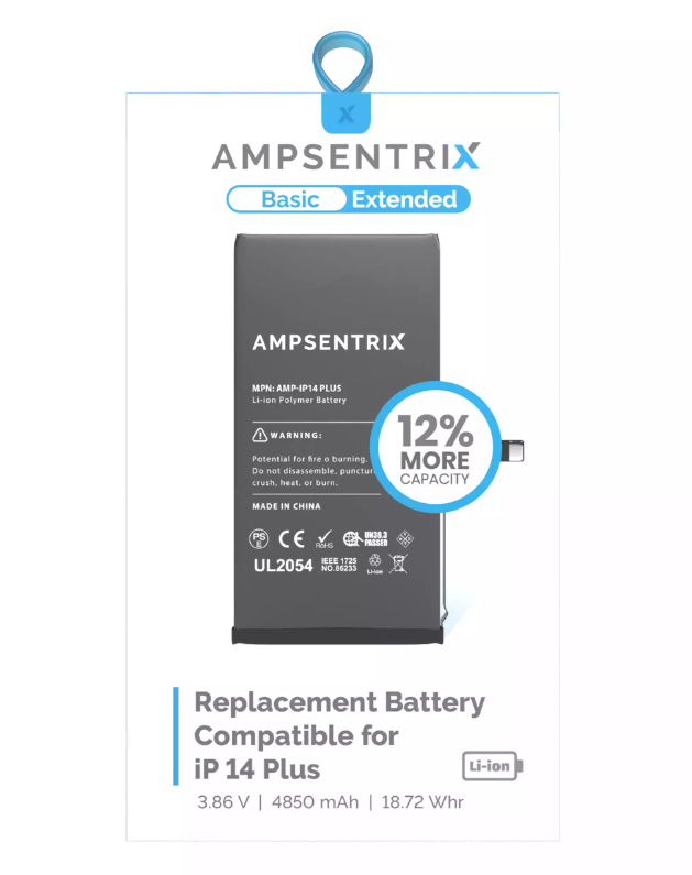 Batería Ampsentrix Extended para iPhone 14 Plus