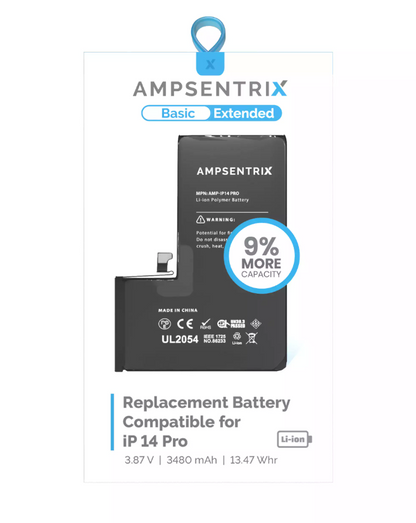 Batería Ampsentrix Extended para iPhone 14 Pro