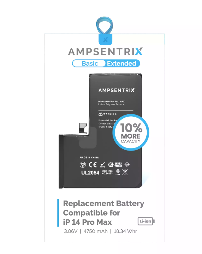 Batería Ampsentrix Extended para iPhone 14 Pro Max