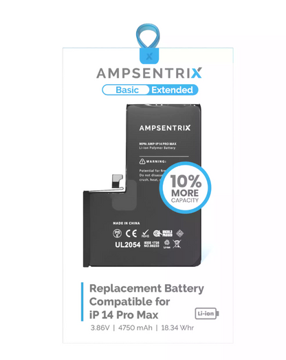 Batería Ampsentrix Extended para iPhone 14 Pro Max