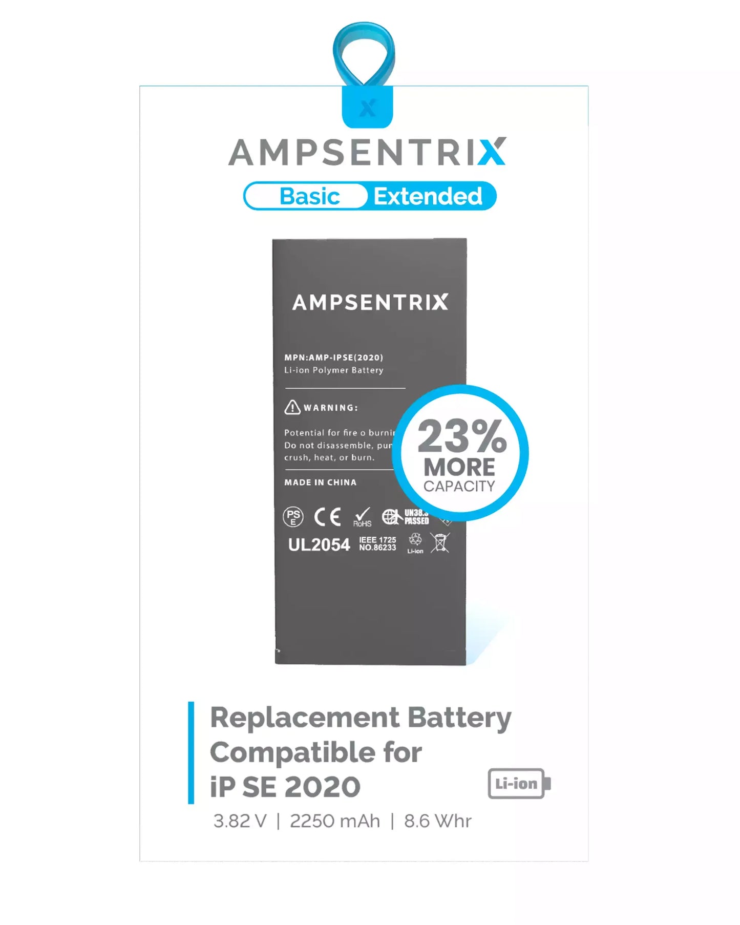 Batería Ampsentrix Extended para iPhone SE (2020)