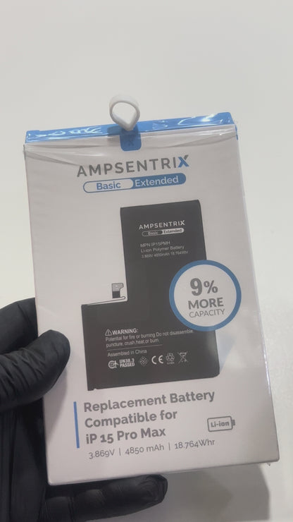 Batería Ampsentrix Extended para iPhone 15 Pro Max